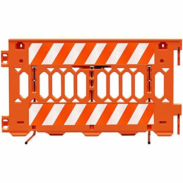 Plasticade Pathcade 6' Orange Right Interlocking Parade barrier-2 Sections Diamond Grade on One Side 4662008ODGR